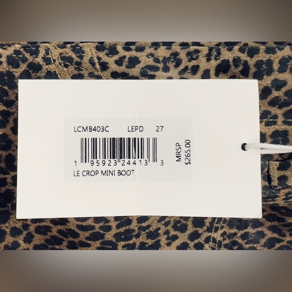 Frame Womens Le Crop Mid-rise Coated Leopard Print Mini Bootcut Jeans Si… - Picture 10 of 13
